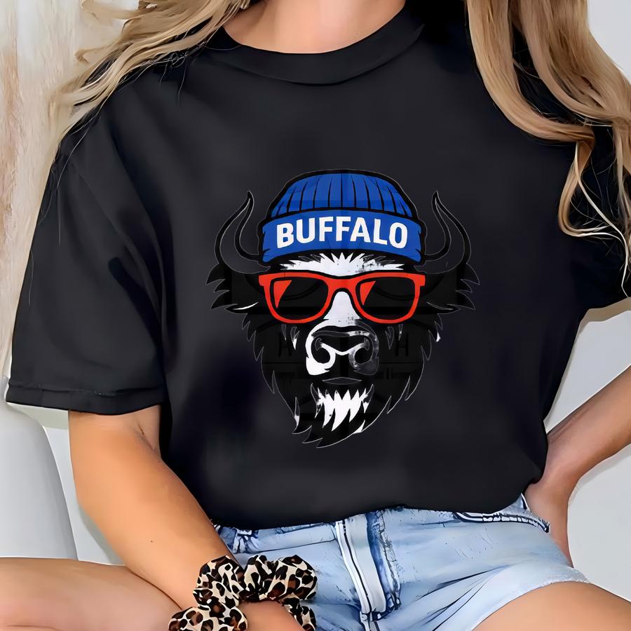 Buffalo Retro Crewneck Sweatshirt - Cozy, Fun Apparel For All Seasons, Perfect For Casual Outings, Gifts, Winter Vibes, Buffalo Lovers T-shirt