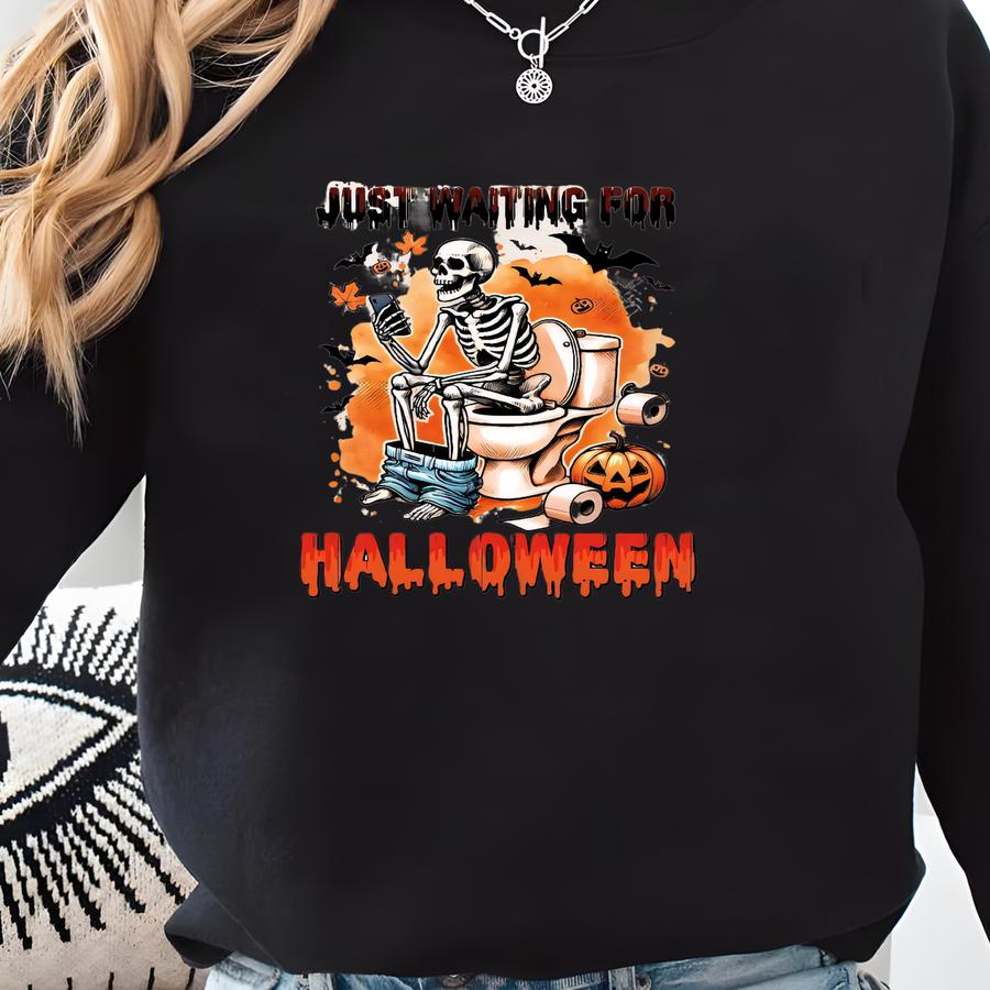 Funny Skeleton Halloween Shirt: Fall Pumpkin Tee Sweatshirt