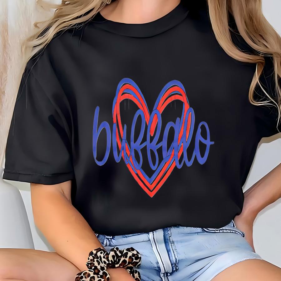 Buffalo Ny Heart Shirt, Unisex Jersey Short Sve Tee, Local Love, Ny State Pride, Soft Cotton Top, Casual Graphic Hoodie T-shirt