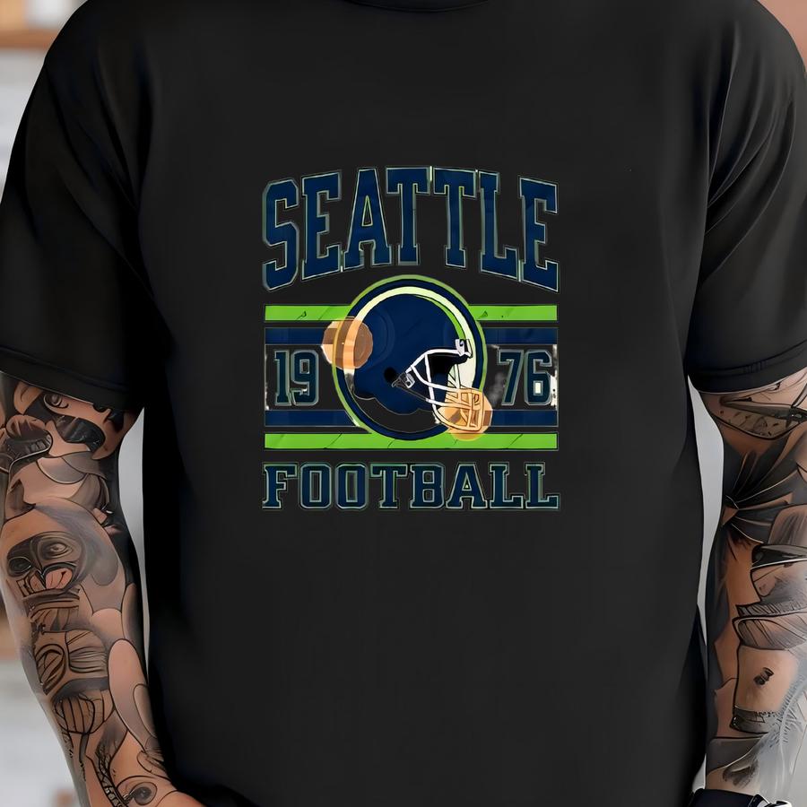 Seattle Football , Toddler And Youth Shirts, Kids Seattle Game Day Hoodie, Baby Football Sports Gear, Vintage Hawk Apparel T-shirt