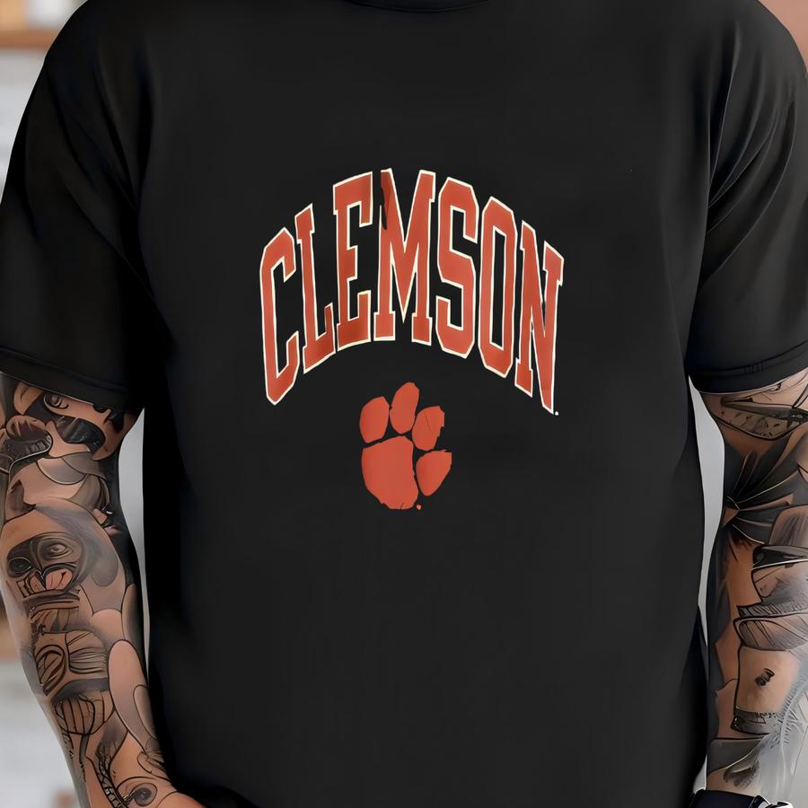 Vintage Y2k Clemson Tigers Hoodie - Ncaa Big Logo Grey Sweater - Size M T-shirt