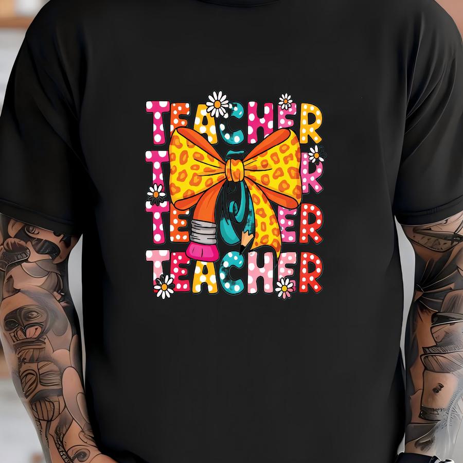 Colorful Teacher Shirt , Colorful Graphic, Teacher Apparel, Custom Teacher, Back To School Gift, Fourth Grade, Music Teacher T-shirt