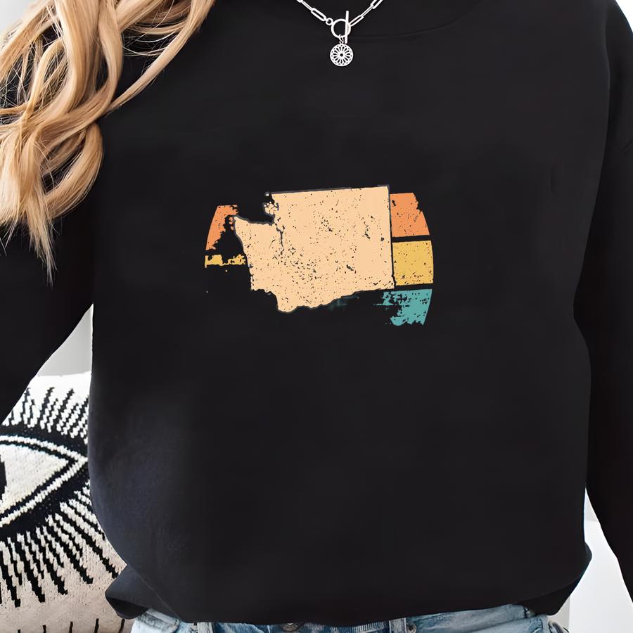 Washington T-shirt: Retro Sunset Graphic Tee - Short Sve, Long Sve, Youth Sizes Sweatshirt