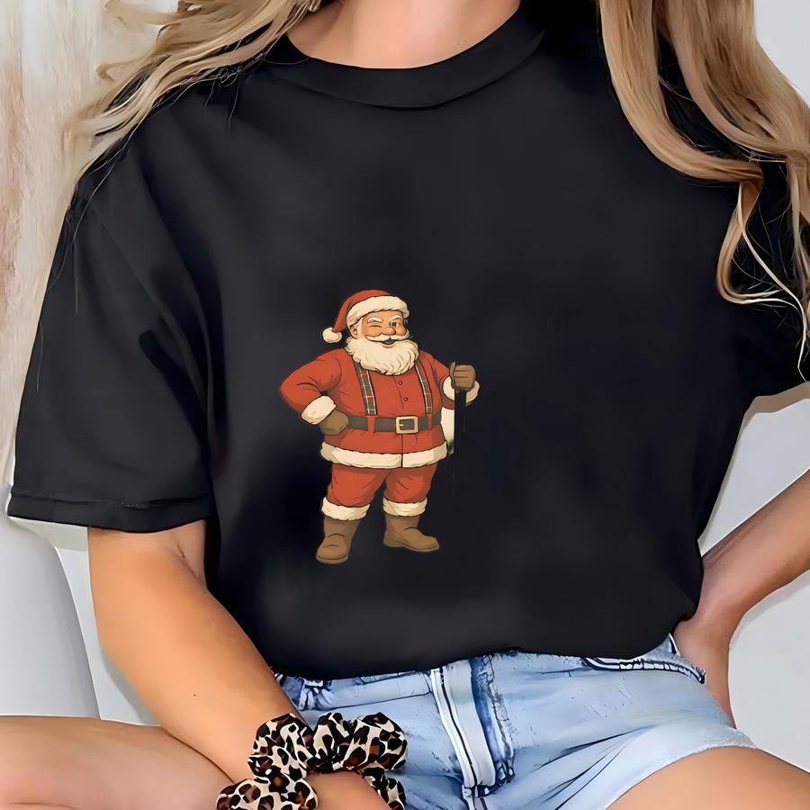 Funny Santa Lawn Mower Christmas Shirt I Saw You Checking Out My Grass Garden Lover Yard Work Tee Novelty Gift Outdoor Humor T-shirt