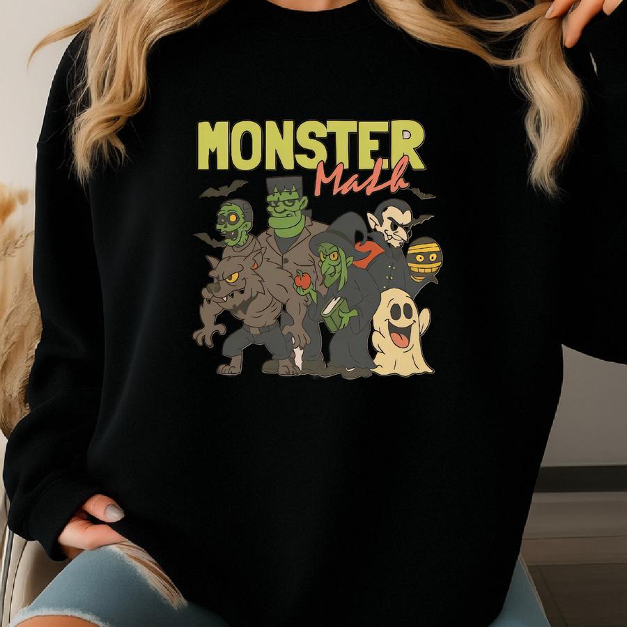 Vintage Halloween Sweatshirt, Retro Halloween Monster Mash Sweatshirt, Halloween Aesthetic, Graphic Monster Sweatshirt, Fall Oversized Shirt Sweatshirt