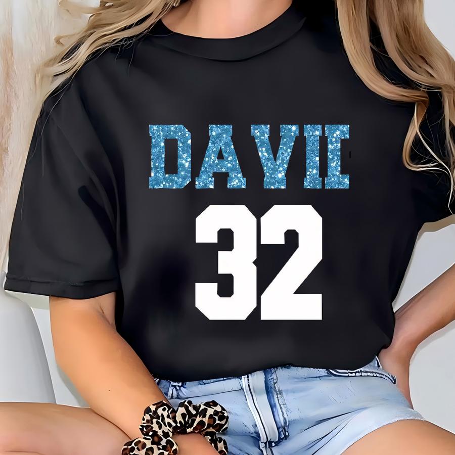 Glitter Football Team Sweatshirt, Custom Name Number - Fan Apparel, Faux Glitter Football Hoodie, Football Player- Dad-mom,bp T-shirt