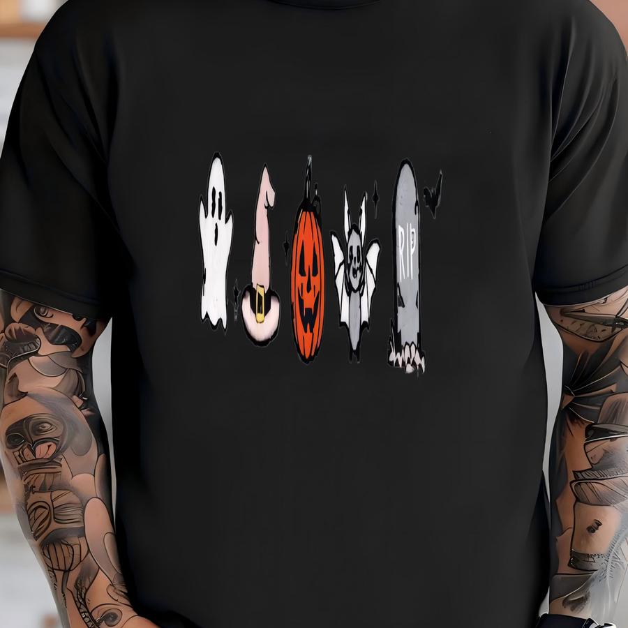 Halloween Sweatshirt, Cute Spooky Icons, Retro Ghost Pumpkin Bat Crewneck, Cozy Fall Sweatshirt, Spooky Season Sweatshirt T-shirt
