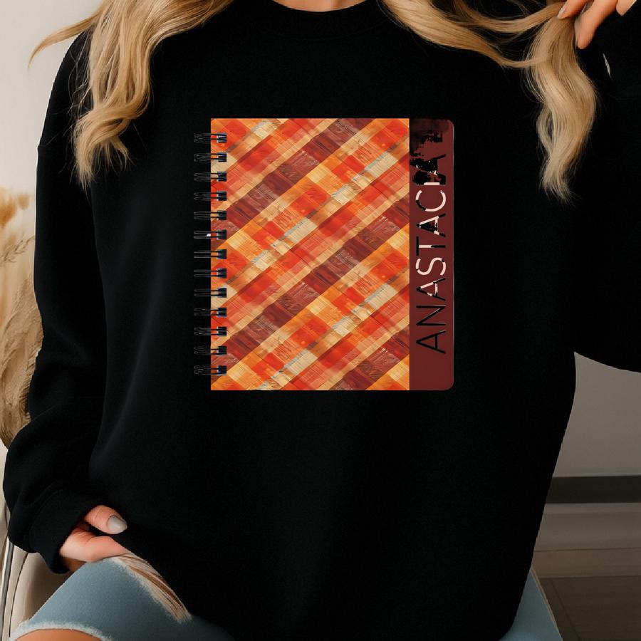 Personalized Autumn Notebook Fall Spiral Notepad Gratitude Journal Travel Diary Seasonal Planner Thanksgiving Stationery Gift Idea For Her Sweatshirt