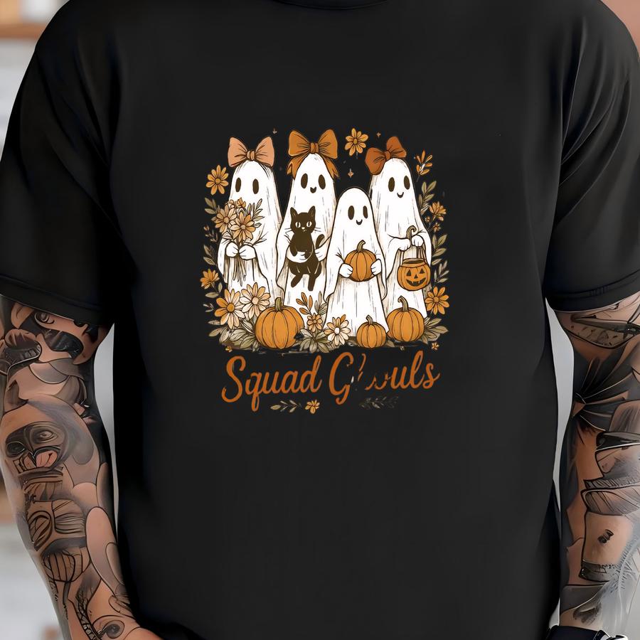 Cute Ghost Ghouls Halloween Tshirt, Cute Ghost Shirt, Ghost Girly Halloween Gift, Halloween Gift T-shirt