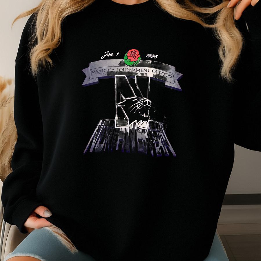90s Ncaa Northwestern University ‘wildcats’ Crewneck Sweatshirt Print Logo Purple Color Men’s Xl Sweatshirt