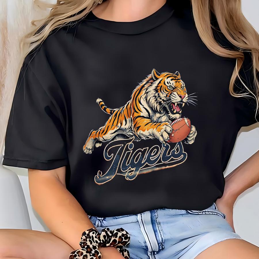 Tiger Football Sweatshirt, Tigers Football Shirt, Tiger Mascot Sweatshirt, Go Tigers, Tiger School Spirit Shirt, Game Day Tigers T-shirt