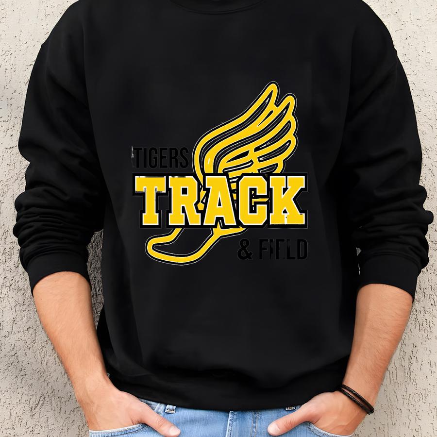 Custom Track Shirt Tigers Track Shirt Baseball Mom Sweatshirt Sports Shirt Game Day Hoodie Track Dad Shirt Custom Tigers Shirt Sweatshirt