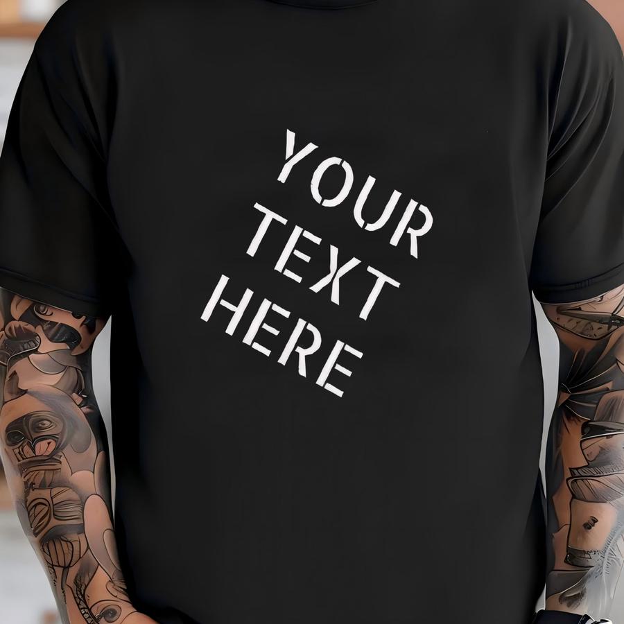 Diy Y Hoodie: Customizable Unisex Cotton Tee - White Threaded Text T-shirt