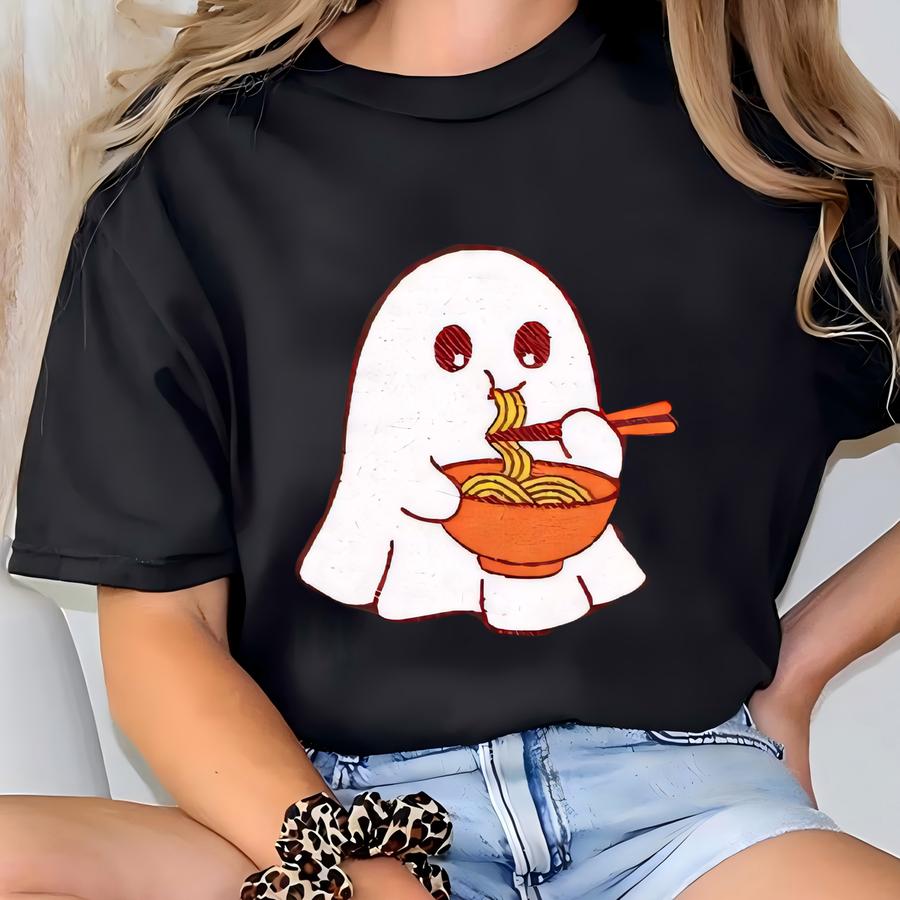 Ghost Eating Ramen , Foody Halloween Lover Sweatshirt, Halloween Ramen, Ghost Ramen T-shirt