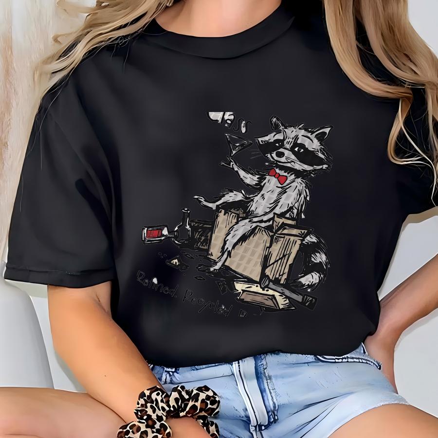 Funny Raccoon Dish Towel - Trash With Class Humor - Sarcastic Kitchen Towel - Waffle Weave Towel - Kitchen Towels With Raccoon T-shirt