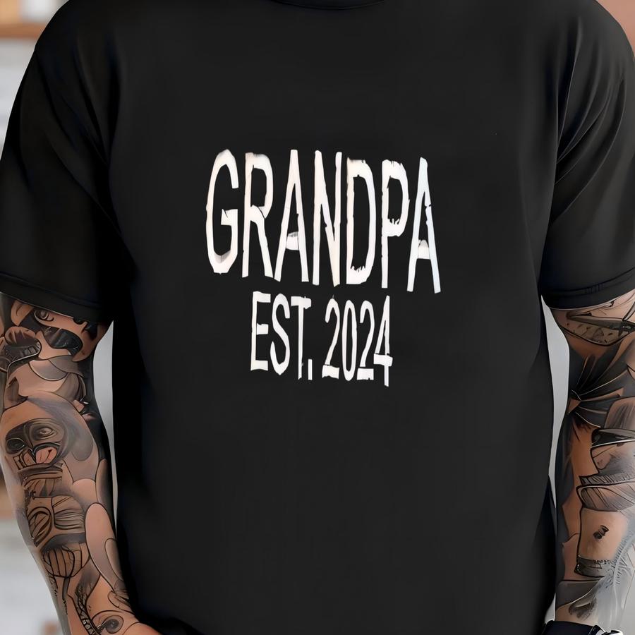 Grandma And Grandpa Est. Shirt, Custom Grandparent Shirt, Personalized Grandparents Tee, Gift For New Grandparent T-shirt