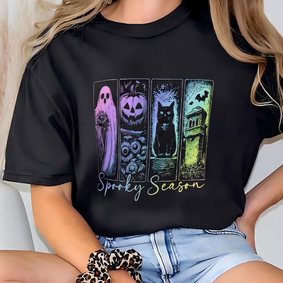 Spooky Season Sweatshirt: Ghosts Ghouls Halloween Crewneck T-shirt