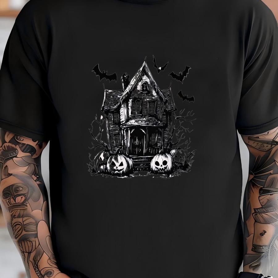 Popular Haunted House Halloween Sweatshirt, Haunted House Halloween Sweatshirt, Halloween Gift, Halloween Gift T-shirt