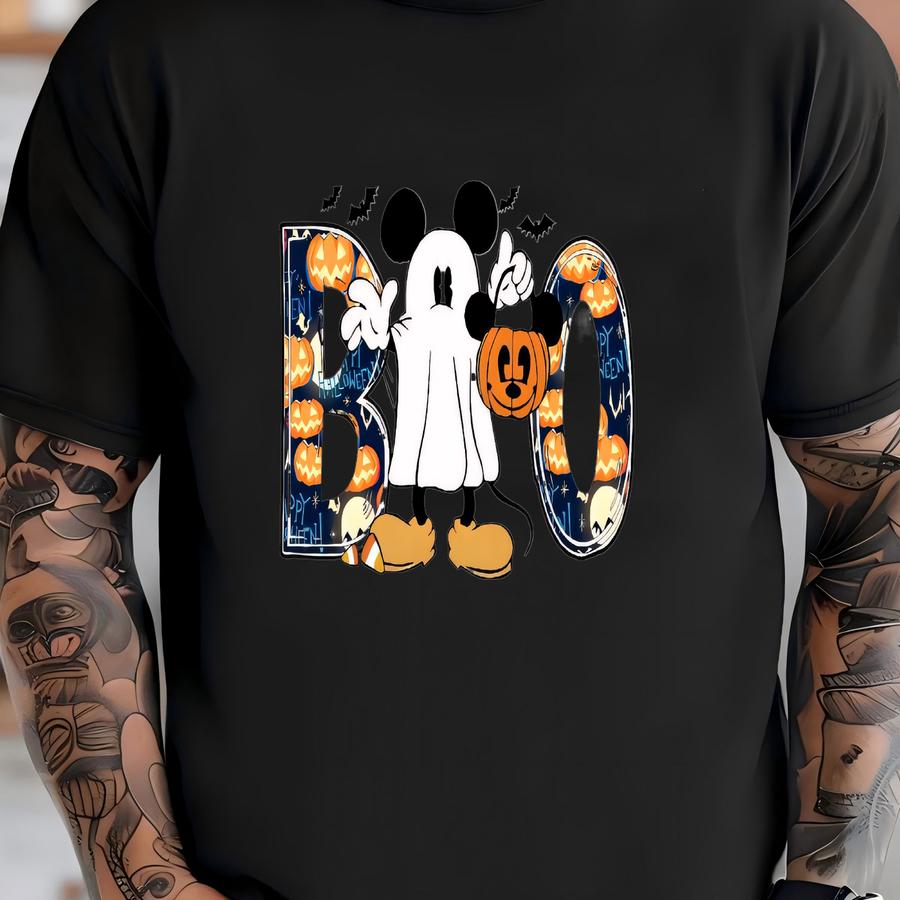 Youth Mouse Halloween Shirt: Ghost Pumpkin Tee T-shirt