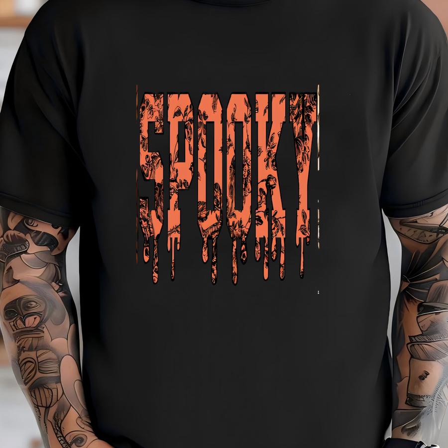 Fire Spooky Season Sweatshirt: Halloween Graphic Tee T-shirt
