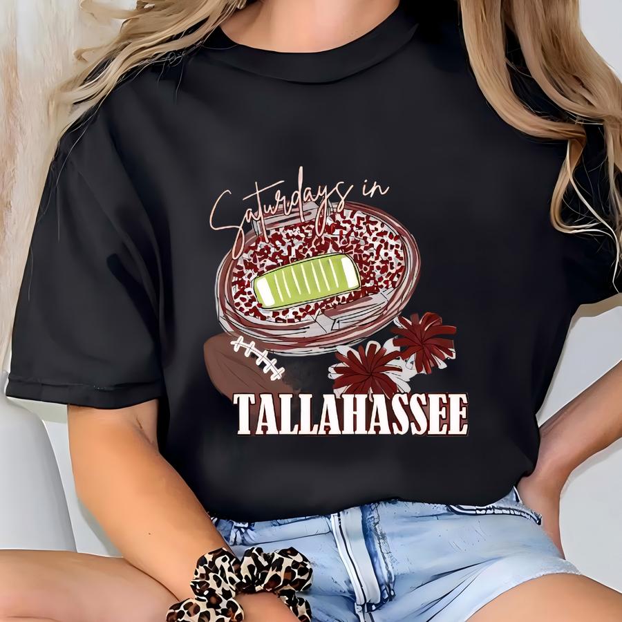 Saturdays In Tallahassee Hoodie, Florida State Mom Shirt, Seminoles Gameday Tee, Florida Football Mom, Football Fan Gift Florida Tee T-shirt