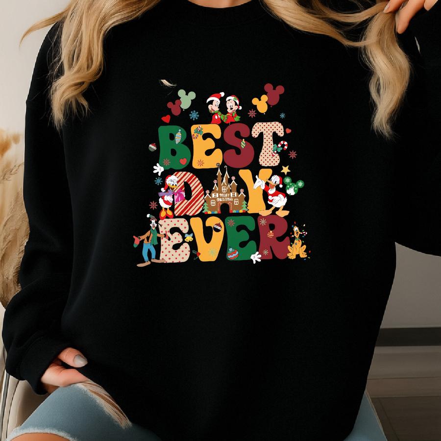 Christmas Best Day Ever Sweatshirt, Xmas  Best Day Ever Hoodie, Xmas Baloon Gingerbread House Sweather, Tsf009 Sweatshirt