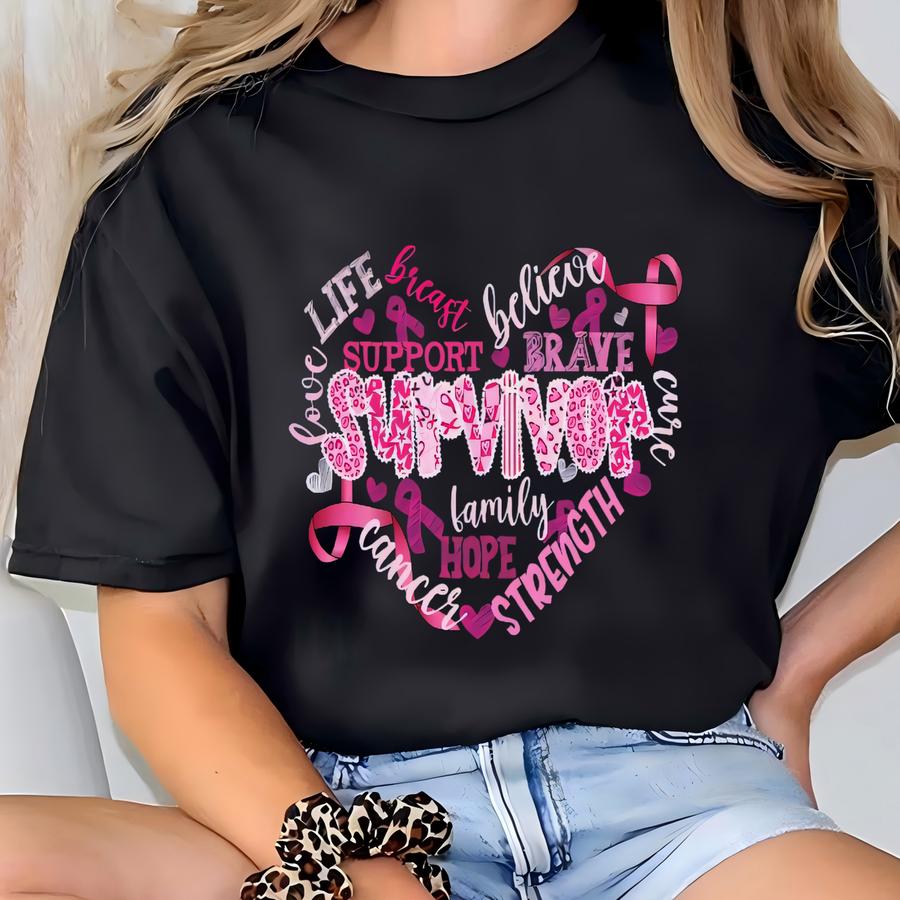 Survivor Cancer Sweatshirt,breast Cancer Shirt,i'm A Survivor Shirt,team Cancer Shirt,motivational T Shirt,cancer Awareness Shirt T-shirt