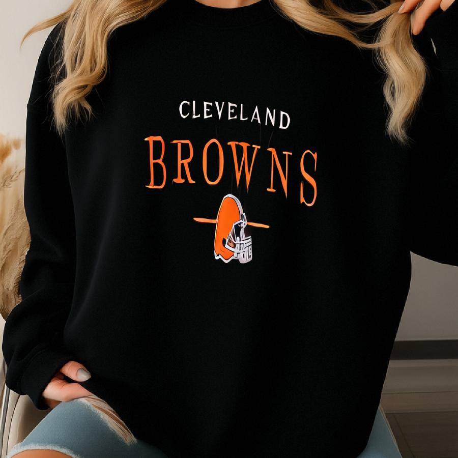 90s Cleveland ‘browns’ Crewneck Sweatshirt Y Logo Brown Color Men’s Fit To M Sweatshirt