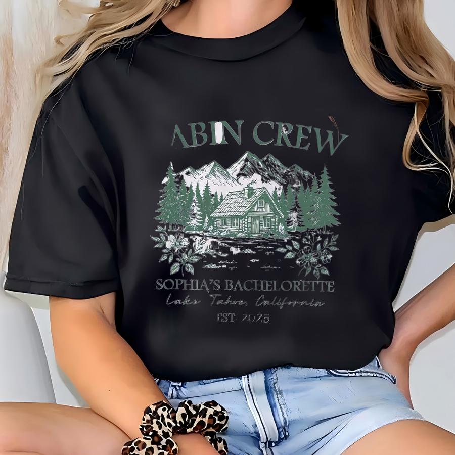 Cabin Crew Bachelorette Party Shirts: Hiking Themed Camping Trip Tees T-shirt