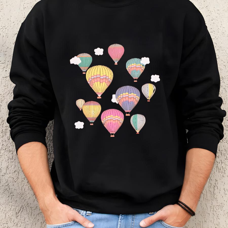 Hot Air Balloon Toddler T-shirt: Pastel Kids Tee - Bella Canvas Sweatshirt