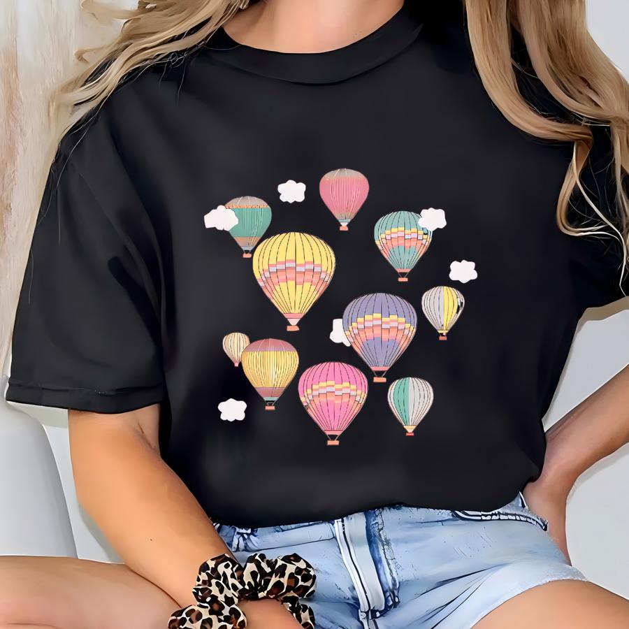 Hot Air Balloon Toddler Hoodie: Pastel Kids Tee - Bella Canvas T-shirt