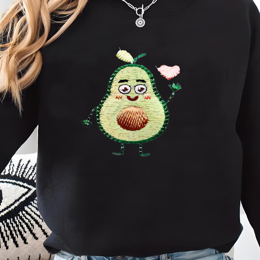 Cute Avocado Lover Hat With Green Two-tone Cap Sweatshirt