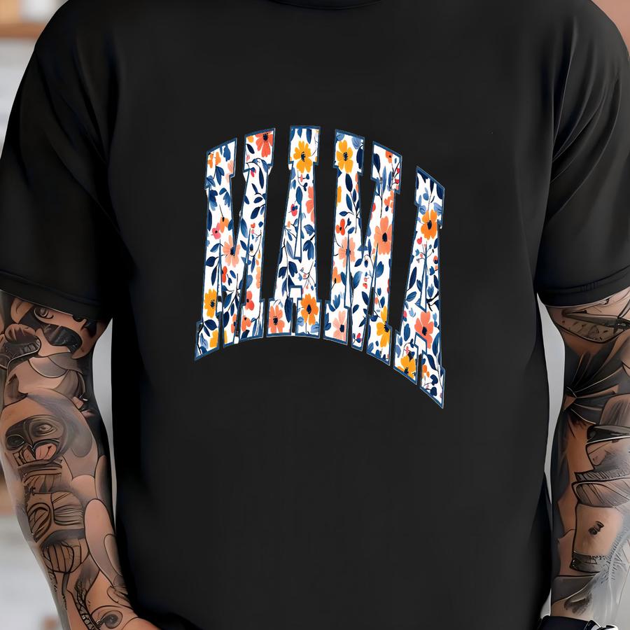 ® Mama Flower Print Shirt, Cute Mama Tshirt, Mom Gift, Mama Shirt, Flower Print Mama Shirt, Mama Leopard Gift T-shirt