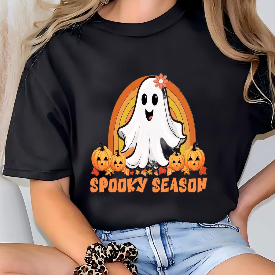 Spooky Season Shirt, Retro Halloween Shirt, Cute Ghost Shirt, Spooky Funny Halloween Shirt, Halloween Pumpkin Shirt, Halloween Women's Shirt T-shirt