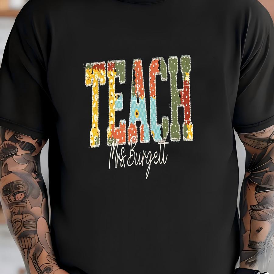 Personalized Teacher Sweatshirt, Custom Teach Crewneck, Mrs. Teacher Gift, Appreciation Gift, Back To School Teacher Sweatshirt T-shirt