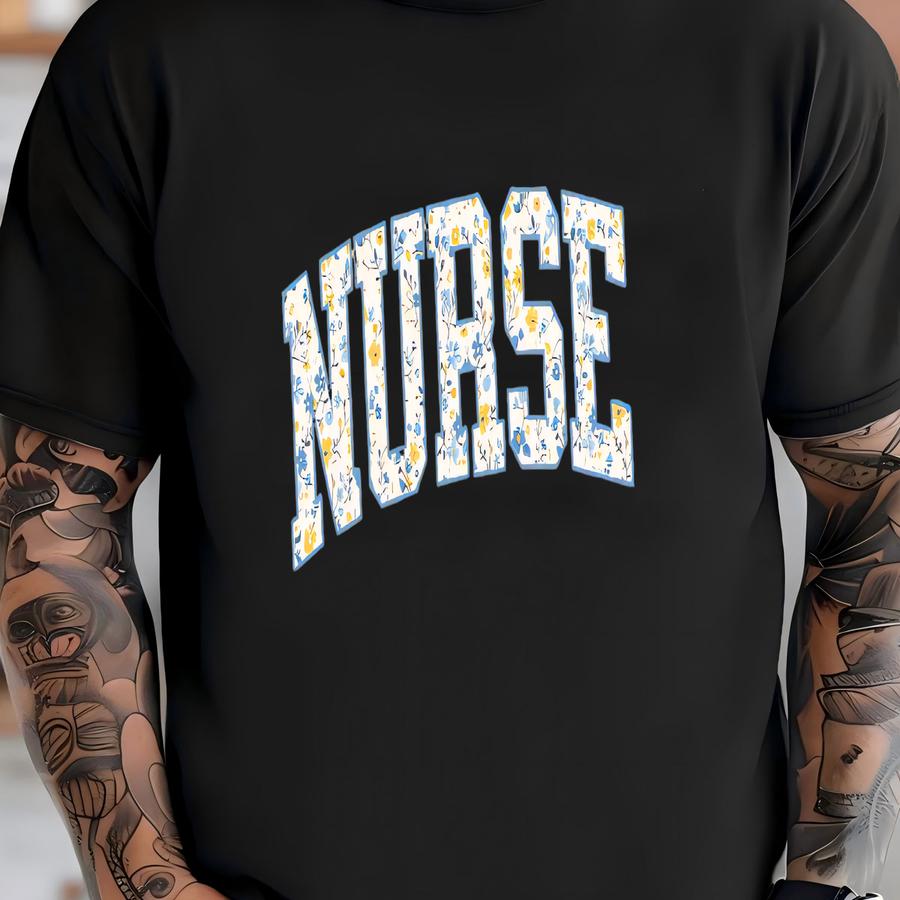 ® Floral Nurse Shirt, Nurse Hoodie, Rn Shirt, Nursing School Shirt, Registered Nurse Shirt, Nurse Gift, Floral Shirt, Nurse T-shirt