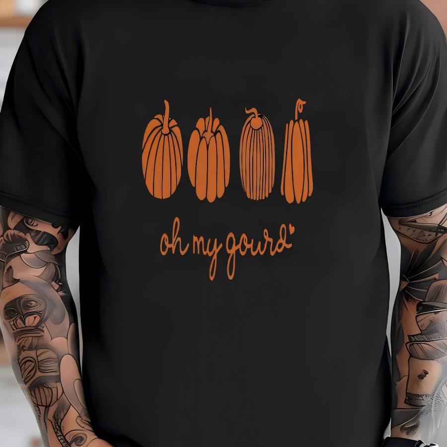 Cozy Autumn Pumpkin Oh My Gourd Harvest Festival Thanksgiving Halloween Cute Graphic Fall Shirt Tee Hoodie Tshirt Women Outfit Gift T-shirt