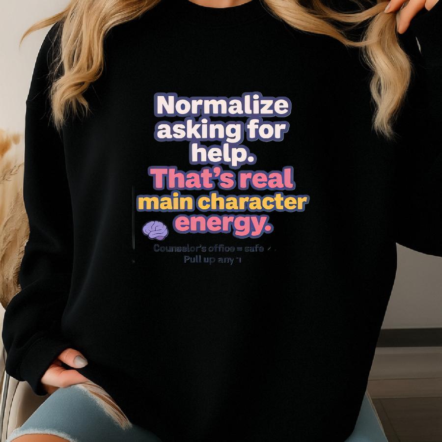 Counseling Posters With Gen Z Vibes | Mental Health + 988 Support Prints Sweatshirt