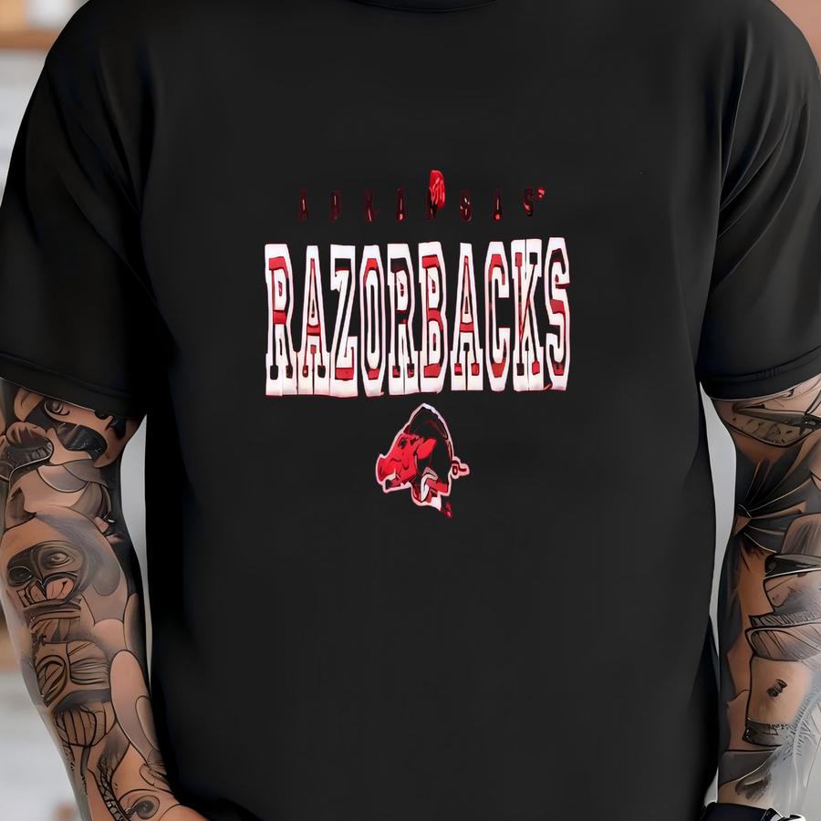 Vintage 1990s Arkansas Razorback Hog Logo Fce Pull Over Hoodie Size Xl T-shirt