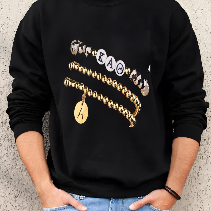 Kappa Alpha Theta Sorority Bracelet, Custom Big Little Gifts, Personalized Greek Letter Jewelry, Initial Charm Bracelet Sweatshirt Kappa Alpha Theta Sorority Bracelet, Custom Big Little Gifts, Personalized Greek Letter Jewelry, Initial Charm Bracelet Sweatshirt
