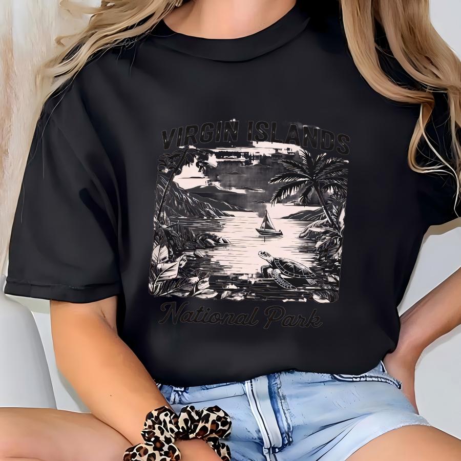 Virgin Islands National Park Tshirt Sweatshirt Hoodie, Turtle Sailboat Tee, Caribbean Beach Shirt, Tropical Island Souvenir, Vacation Gift T-shirt