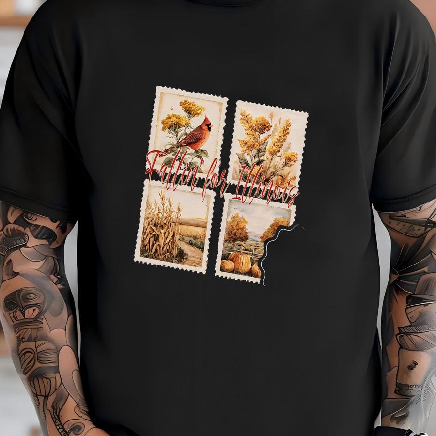 Fallin' For Illinois Tee: Vintage Autumn Design T-shirt
