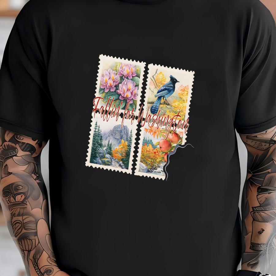Washington State Tee Or Sweatshirt: Watercolor Floral Stamp Design T-shirt