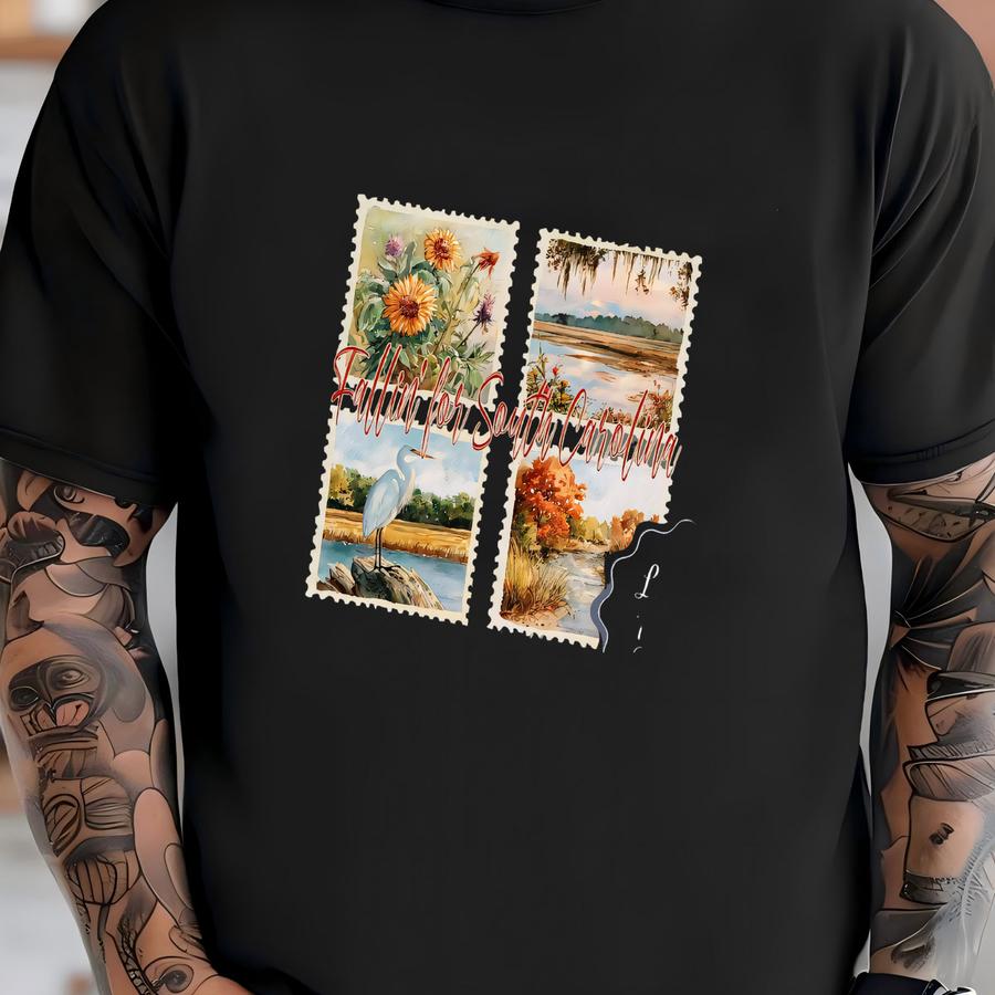 South Carolina Landscape Hoodie Or Sweatshirt: Heron, Flowers, Autumn Trees T-shirt