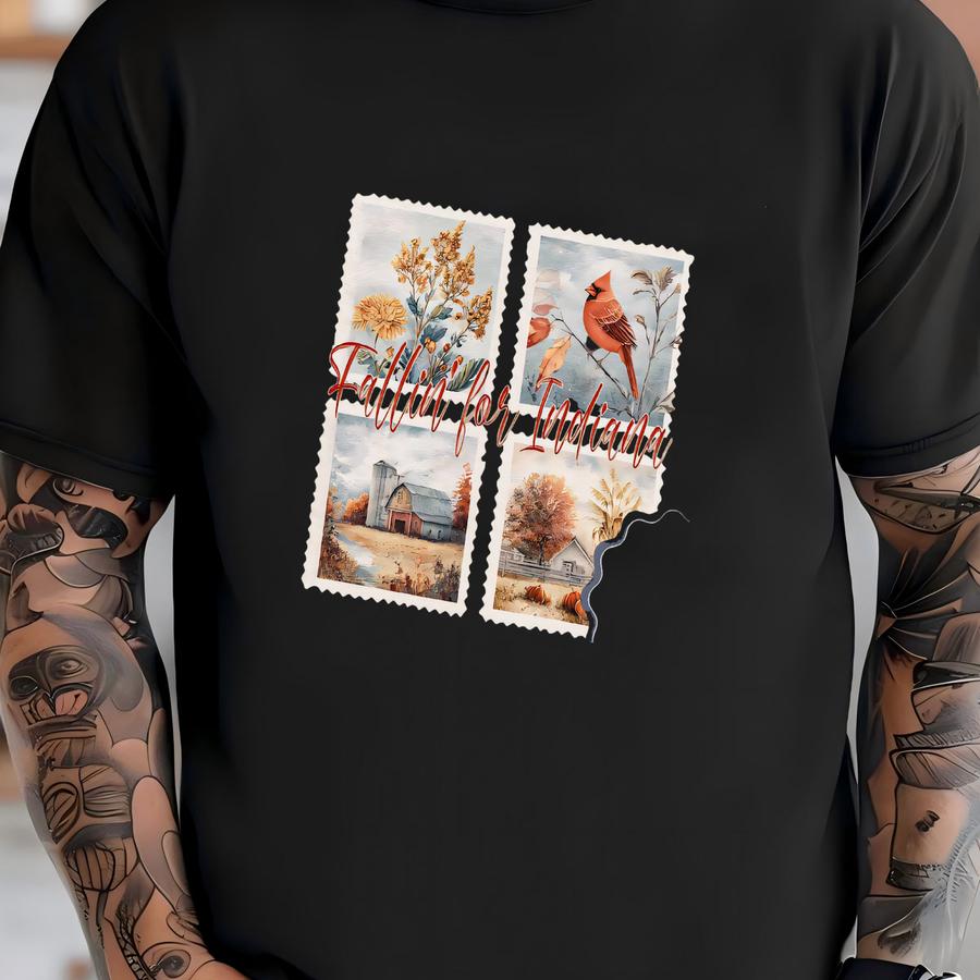 Autumn A Hoodie: Cardinal, Barn, And Pumpkins T-shirt