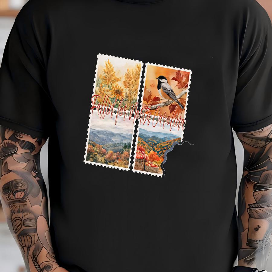 Fall In North Carolina Tee: Autumn Bird Suower Shirt T-shirt