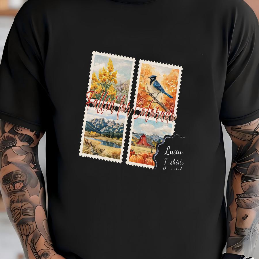 Colorado Autumn Hoodie Or Sweatshirt: Mountain Barn Blue Jay Tee T-shirt