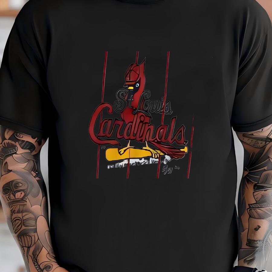 Small, St Louis Cardinals Pinstripe Raglan T-shirt
