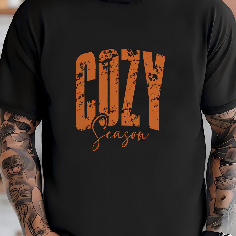 Cozy Season Shirt Autumn Fall Vibes Cute Pumpkin Patch Weekend Graphic Harvest Festival Thanksgiving Tee Hoodie Tshirt Women Outfit T-shirt
