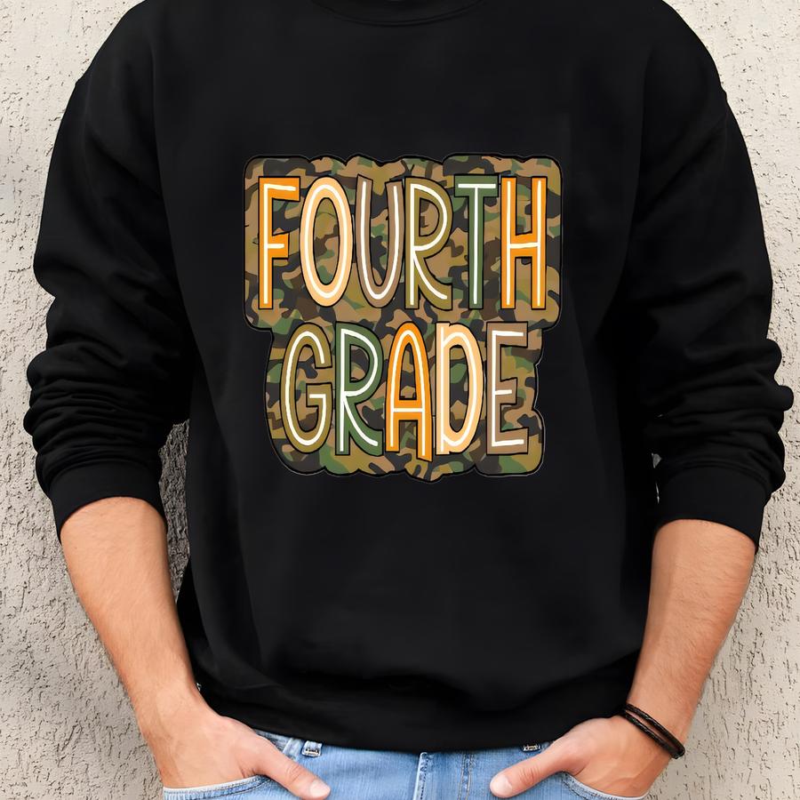 Camo 4th Grade First Day Of School Shirt Sweatshirt